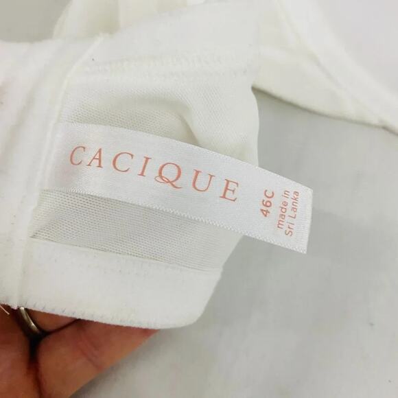 Lane Bryant Cacique White Lightly Lined T Shirt Bra 46C - Picture 5 of 8